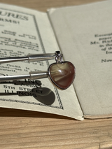 【MOMOMOON】チベット産宝石質アンデシン ハート型 ペンダントトップ  | 天然石・鉱石・パワーストーン