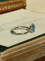 【MOMOMOON】スイスブルートパーズ ラフカットリング：フリーサイズ| 天然石・鉱石・パワーストーン