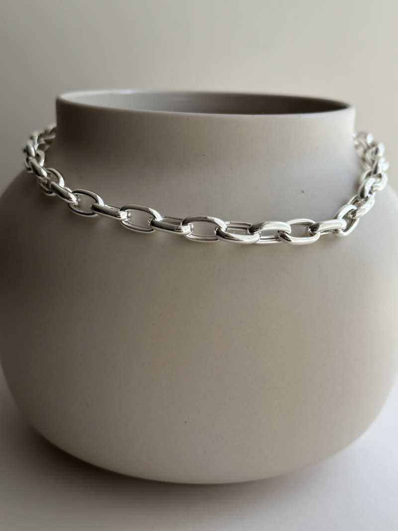 9mm fat oval chain necklace 43cm
