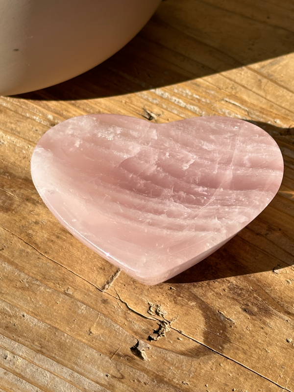 【MOMOMOON】Madagascar Rose quartz  Heart Tray【No.12】