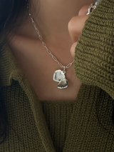 足型・手形 刻印 ｜ Mini Heart Locket pendant top【在庫限り】