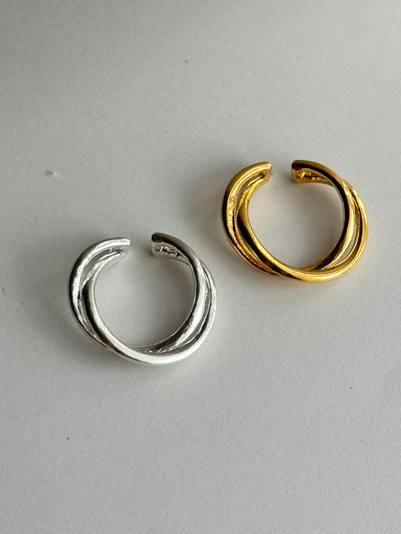 double line Twist  Ring & Earcuff
