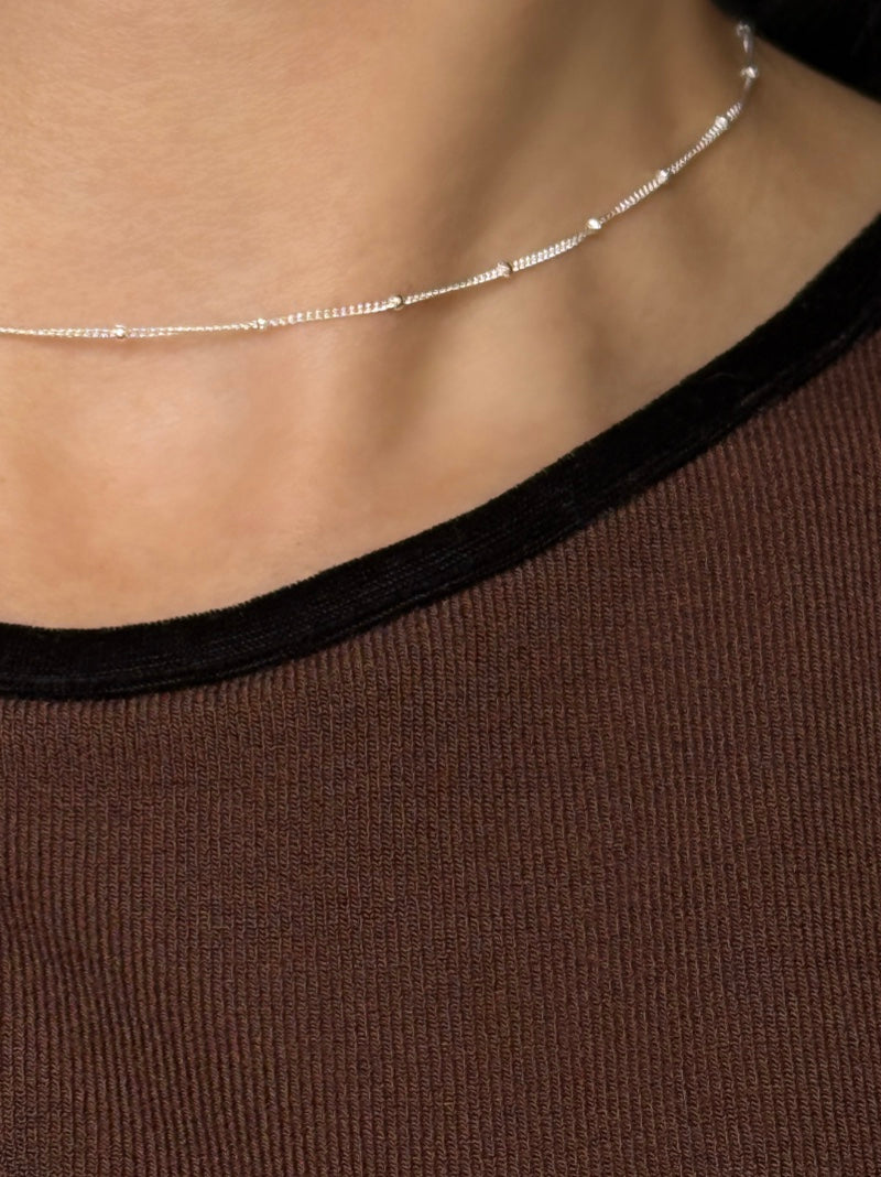 Silver925｜シルバードットチェーンチョーカー ネックレス35.5cm+