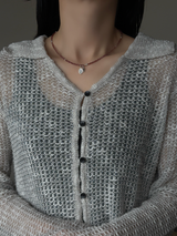 Silver925×天然石｜1月誕生石 ガーネット ミニチャーム ネックレス 41cmまたは41cm+アジャスター4.5cm（Reeplushハンドメイド）