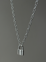 Padlock Chain Necklace 40cm|シルバー925|重厚感|南京錠