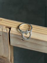 Chain drop Cross Ring 13号| silver925 | 十字架 |  軽量