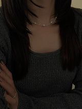 Cut Crystal × Perl Necklace