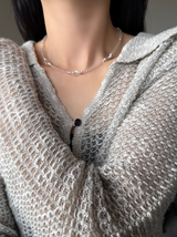 Silver925×天然石｜ロッククリスタルネックレス 40cmまたは40cm+アジャスター4.5cm（Reeplushハンドメイド）