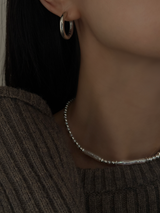 Silver925×天然石｜バロックパールチョーカー ネックレス36cm〜40.5cm（Reeplushハンドメイド）