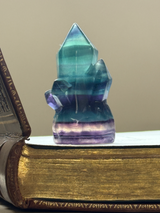 【MOMOMOON】クラスター彫刻 フローライト  |fluorite|天然石・鉱石・パワーストーン【SC081-12】