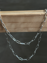 10×4mm幅 フラットロングアズキチェーンネックレス  | 45cm |フックタイプ