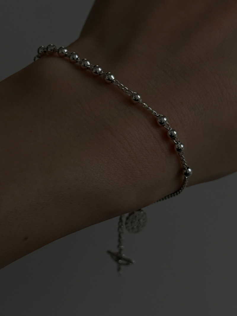 Small Ball chain medal bracelet