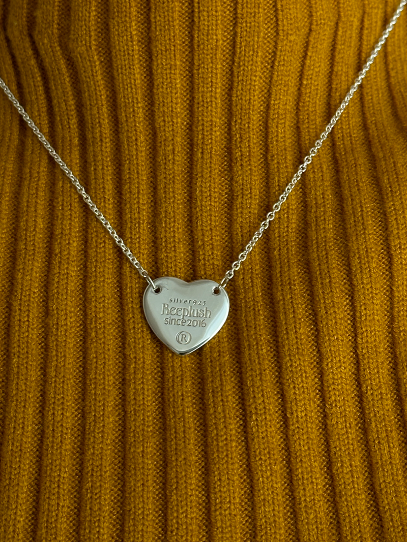 表面刻印【お好きな刻印お入れします】Heart Plate necklace /41cm+5cm