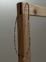 Silver925×天然石｜セブンカラーアゲート オニキス メダイ ネックレス約38.5cm〜42cm（Reeplushハンドメイド）