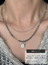 Silver925×天然石｜5月誕生石 ジェイダイト ミニチャーム ネックレス 41cmまたは40cm+アジャスター5cm（Reeplushハンドメイド）