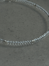 Silver925×天然石｜ロッククリスタル +パール チョーカーネックレス（Reeplushハンドメイド）