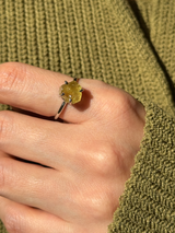 【MOMOMOON】イエローサファイヤ ラフカットリング：14号 | 天然石・鉱石・パワーストーン