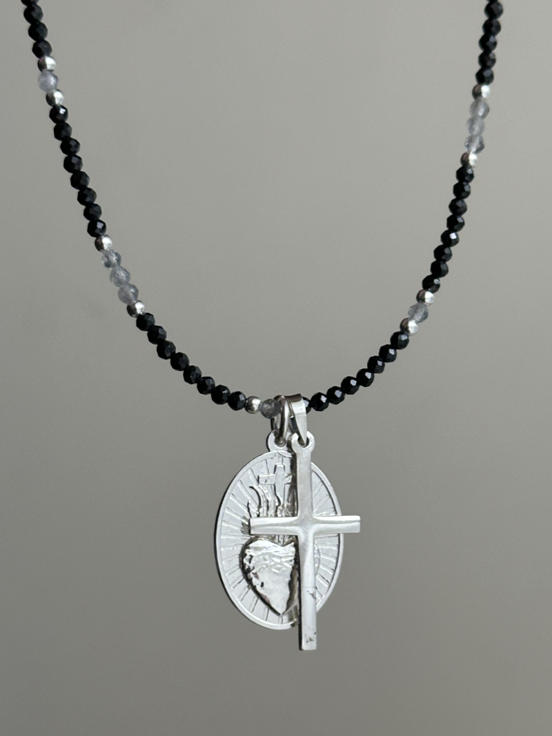 Labradorite × cubiczirconia Necklace(再入荷)
