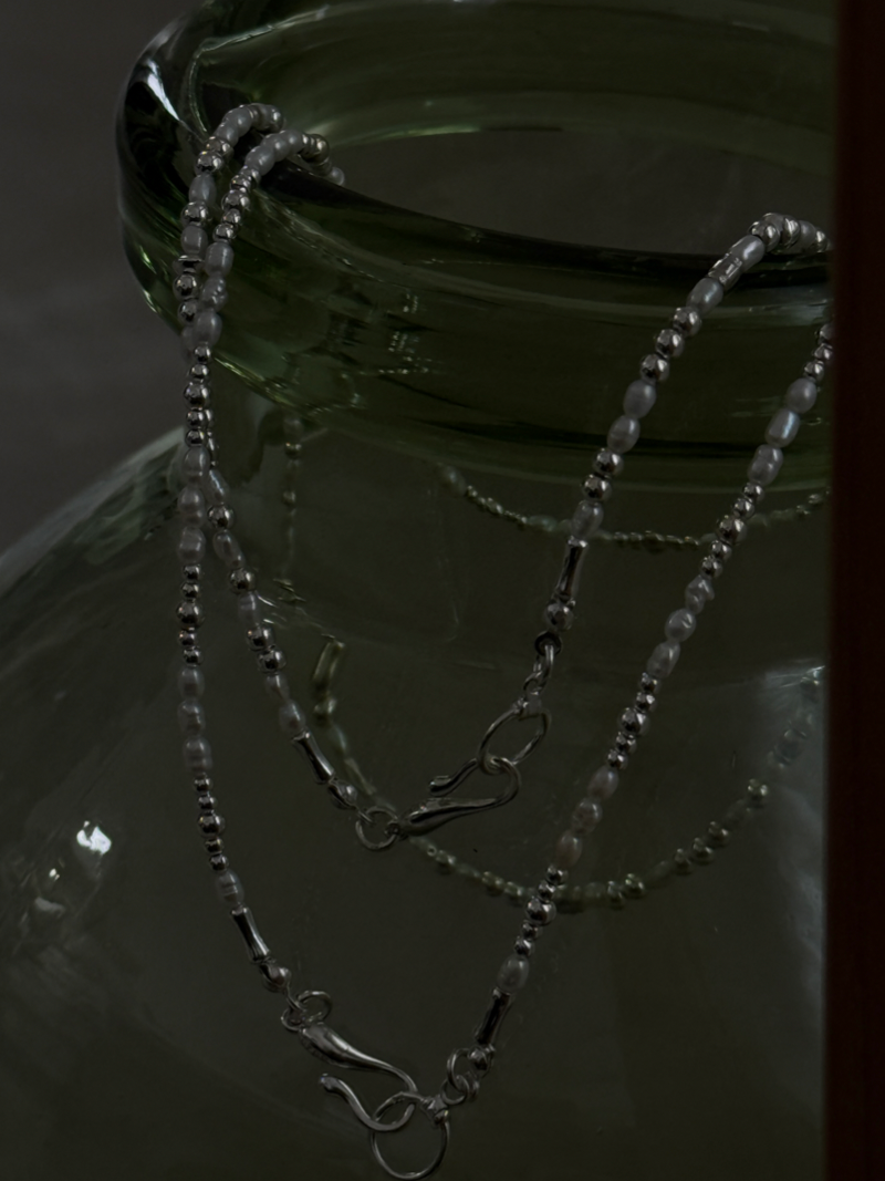 Silver925×天然石｜B/バロックパールのチョーカーネックレス 39cm（Reeplushハンドメイド）