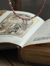 Silver925×天然石｜1月誕生石 ガーネット ミニチャーム ネックレス 41cmまたは41cm+アジャスター4.5cm（Reeplushハンドメイド）