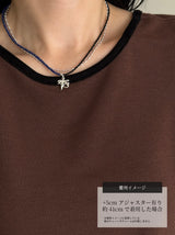 Silver925×天然石｜12月誕生石 アシンメトリー ラピスラズリ×オニキス チョーカーネックレス約37cmまたは約36cm+アジャスター5cm（Reeplushハンドメイド）