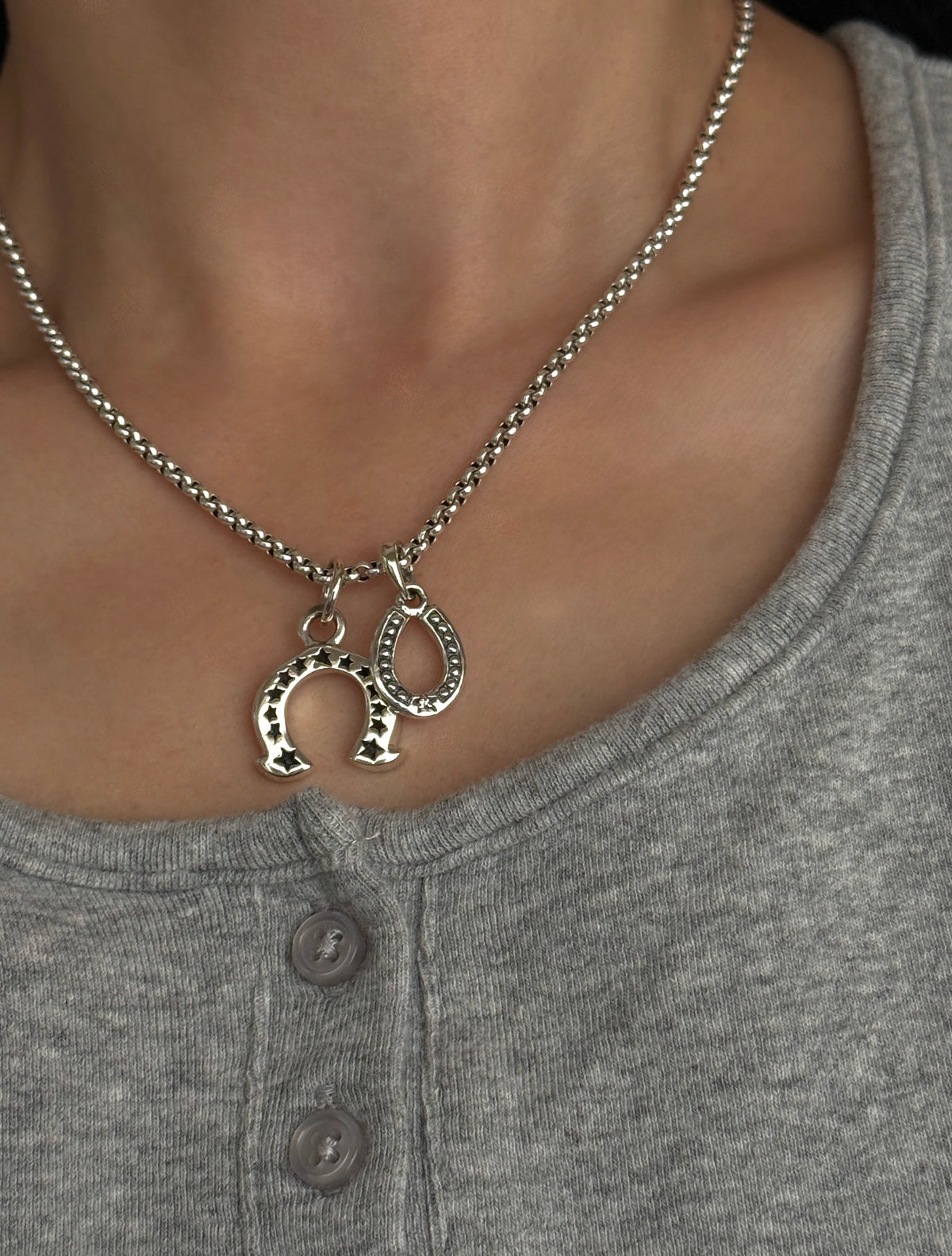 21×18mm 馬蹄 スターライン ペンダントトップ |シルバー925|セレクト