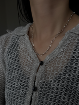 10×4mm幅 フラットロングアズキチェーンネックレス  | 45cm |フックタイプ