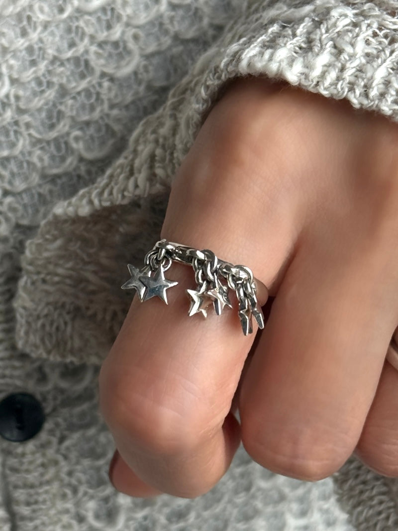 STAR shower Ring 12号,14号| silver925 | 星 | 軽量 – Reeplush