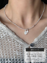 Silver925×天然石｜6月誕生石 ムーンストーン ミニチャーム ネックレス 41cmまたは40cm+アジャスター5cm（Reeplushハンドメイド）