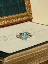 【MOMOMOON】スイスブルートパーズ ラフカットリング：フリーサイズ| 天然石・鉱石・パワーストーン