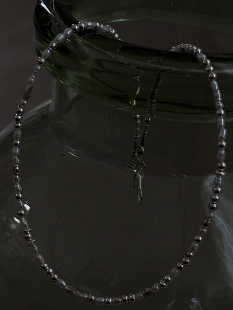 Silver925×天然石｜A/バロックパールのチョーカーネックレス 39cm（Reeplushハンドメイド）