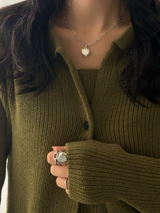 足型・手形 刻印 ｜ Mini Heart Locket pendant top【在庫限り】