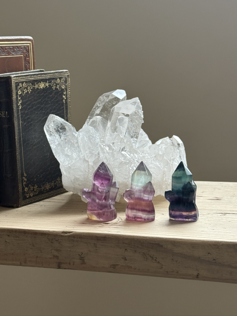 MOMOMOON】クラスター彫刻 フローライト |fluorite|天然石・鉱石