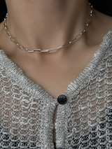 10×4mm幅 フラットロングアズキチェーンネックレス  | 45cm |フックタイプ