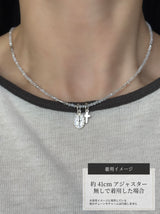 Silver925×天然石｜6月誕生石 ムーンストーン ミニチャーム ネックレス 41cmまたは40cm+アジャスター5cm（Reeplushハンドメイド）