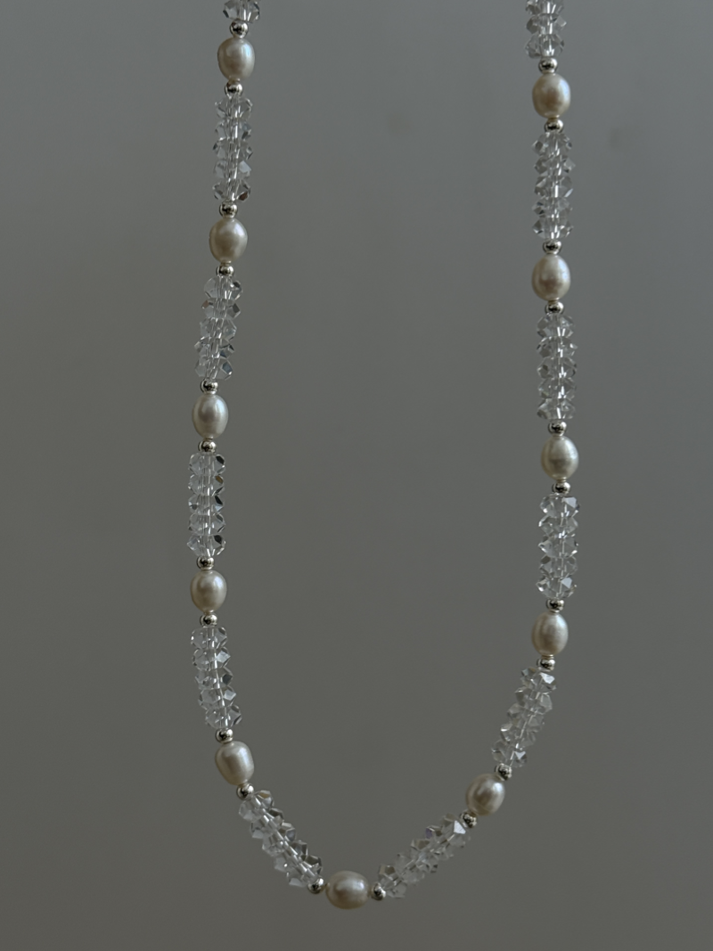 Cut Crystal × Perl Necklace