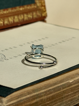 【MOMOMOON】スイスブルートパーズ ラフカットリング：フリーサイズ| 天然石・鉱石・パワーストーン