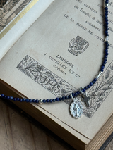 Silver925×天然石｜12月誕生石 ラピスラズリ ミニチャーム ネックレス（Reeplushハンドメイド）