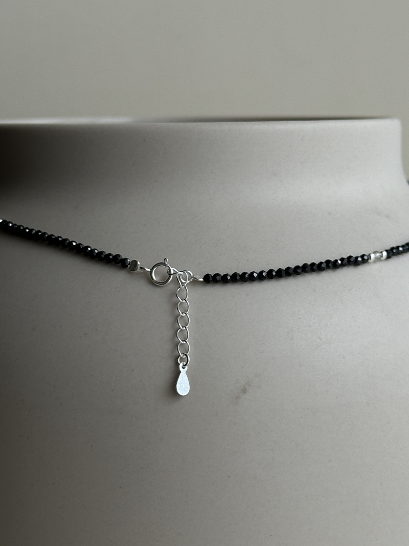 Moonstone × cubic zirconia necklace