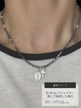 Silver925×天然石｜3月誕生石 マダガスカル産アイオライト ミニチャーム ネックレス 41cmまたは40cm+アジャスター5cm（Reeplushハンドメイド）宝石質