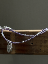 Silver925×天然石｜2月誕生石 アメジスト ミニチャーム ネックレス 41cm（Reeplushハンドメイド）