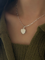 足型・手形 刻印 ｜ Mini Heart Locket pendant top【在庫限り】
