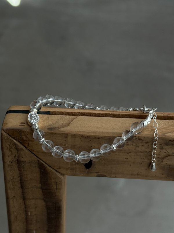 【再入荷】Silver925×天然石｜ロッククリスタル・マリア様ブレスレット（Reeplushハンドメイド）