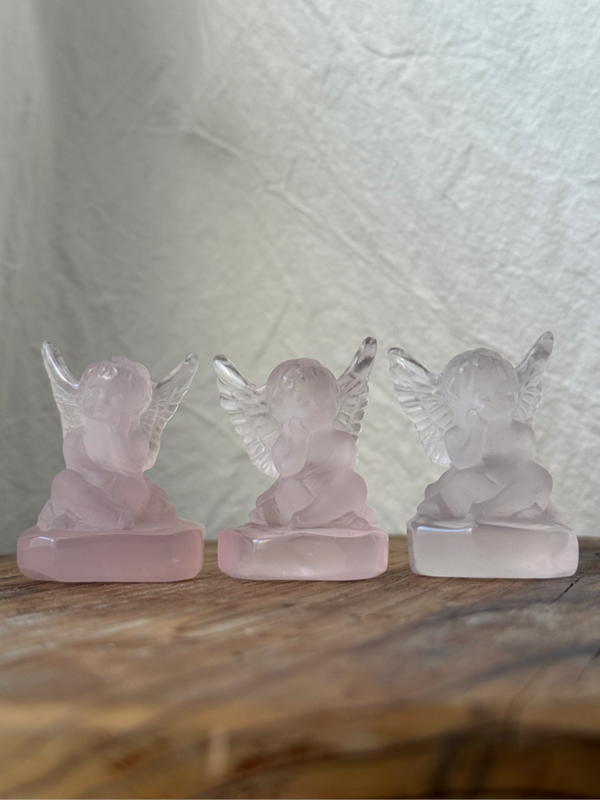 ランダム発送特価品【MOMOMOON】Rose Quartz Angel /Brazil