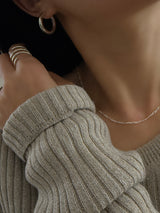 【セット割引対象外】1.8mm幅 ２面カットフィガロチェーンネックレス  | 40cm