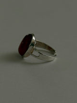 Big Oval Red Onyx Ring/約10号〜15号