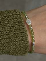 Silver925×天然石｜ペリドット マリア様 ブレスレット（Reeplushハンドメイド）