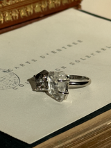 【MOMOMOON】ブラックルチルクォーツ ラフカットリング：フリーサイズ約12〜16号程度 | 天然石・鉱石・パワーストーン