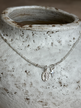 Silver925×天然石｜6月誕生石 ムーンストーン ミニチャーム ネックレス 41cmまたは40cm+アジャスター5cm（Reeplushハンドメイド）