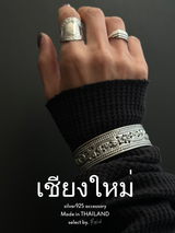 【Chiengmai silver】Embosser cuff bangle/1点もの【made in THAILAND 】